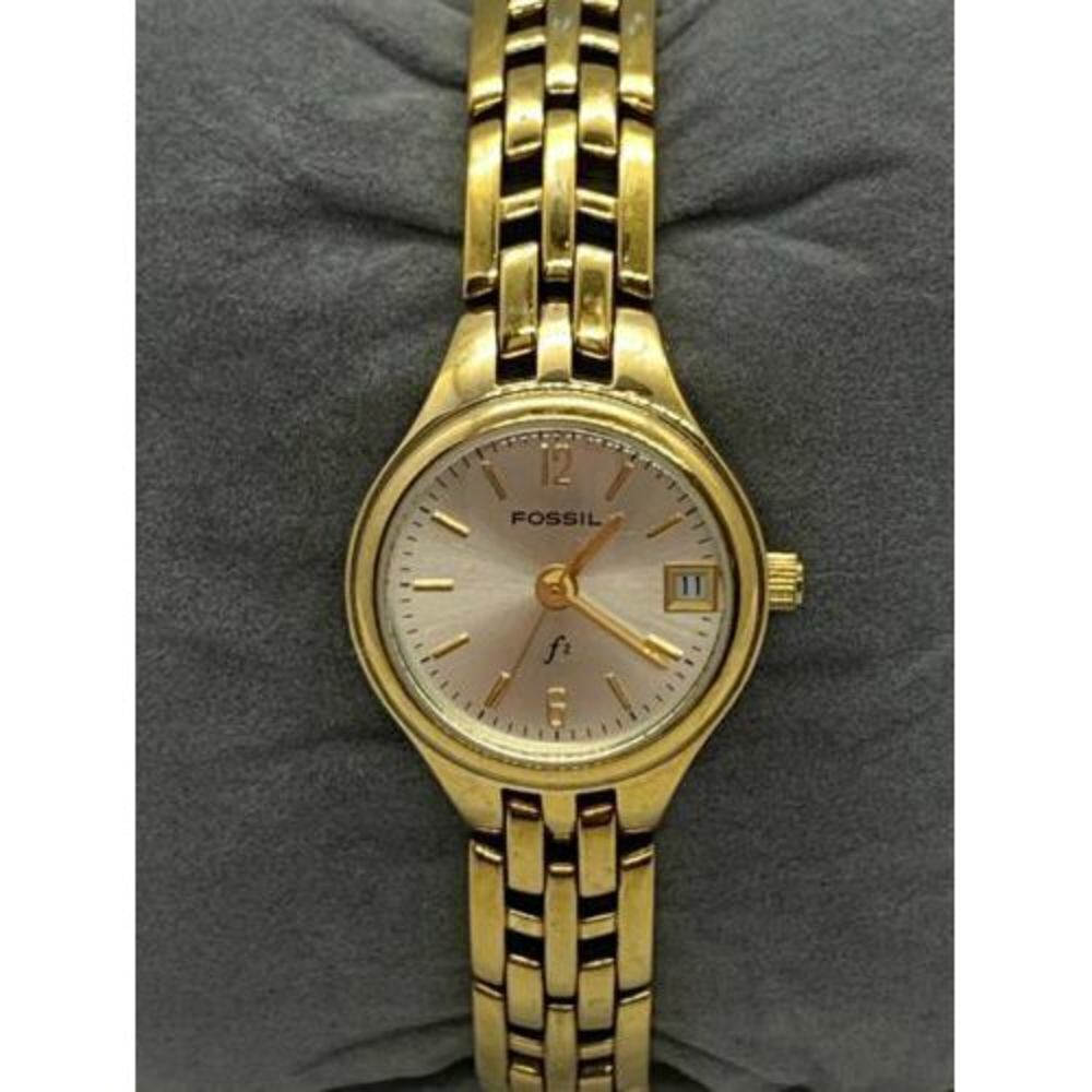Fossil Fx ND3652 Women's Watch Analog Date Display Stainless Steel Gold D398